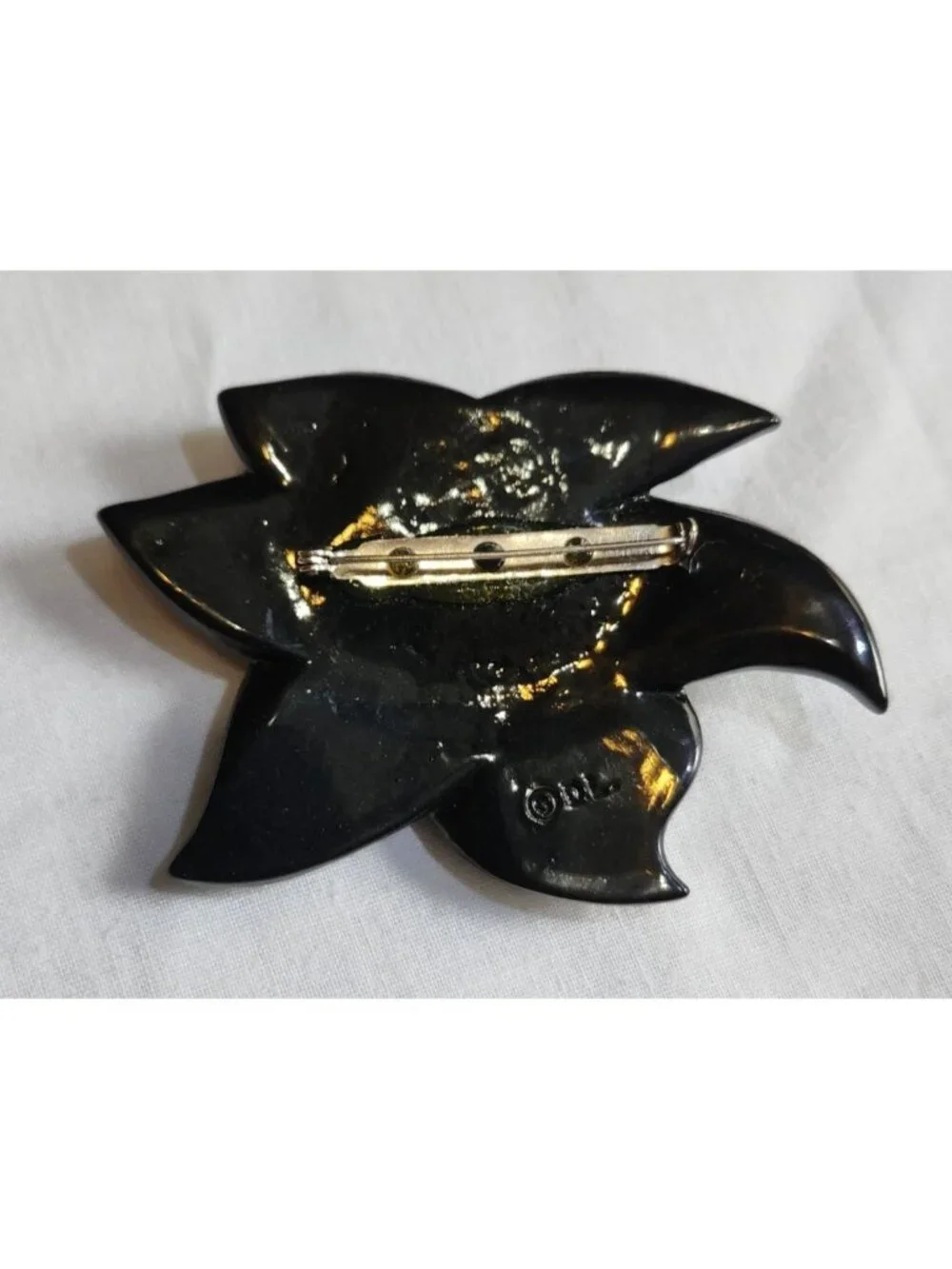 Vintage Pop Art Glossy Resin Flower Pin Multicolor Summer Fun Jewelry